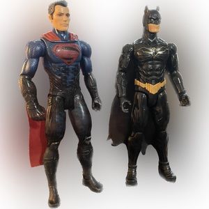 Superman 2016/Batman 2018 Mattel/DC Comics 12 inch Action Figures used